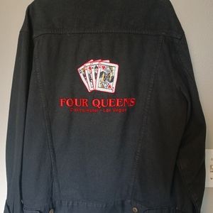 Four Queens casino slash hotel Las Vegas black jean jacket authentic collectible